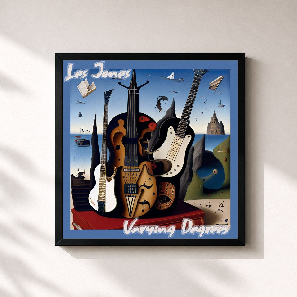 #noir Tableau carré de l'album Varying Degrees de Les Jones, cadre noir 32x32 cm