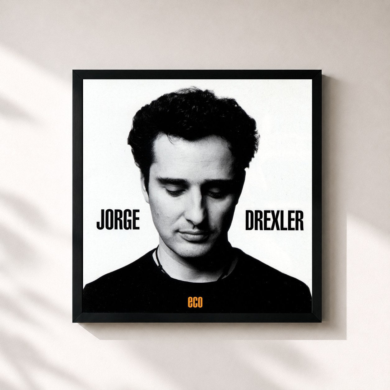 #noir Tableau carré de l'album Eco de Jorge Drexler, cadre noir 32x32 cm