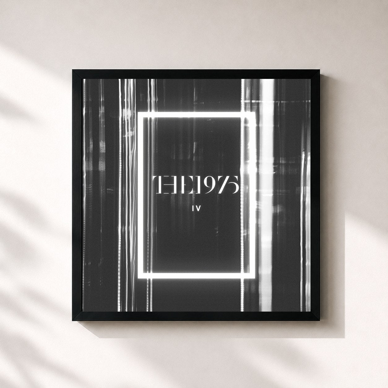#noir Tableau carré de l'album IV de The 1975, cadre noir 32x32 cm