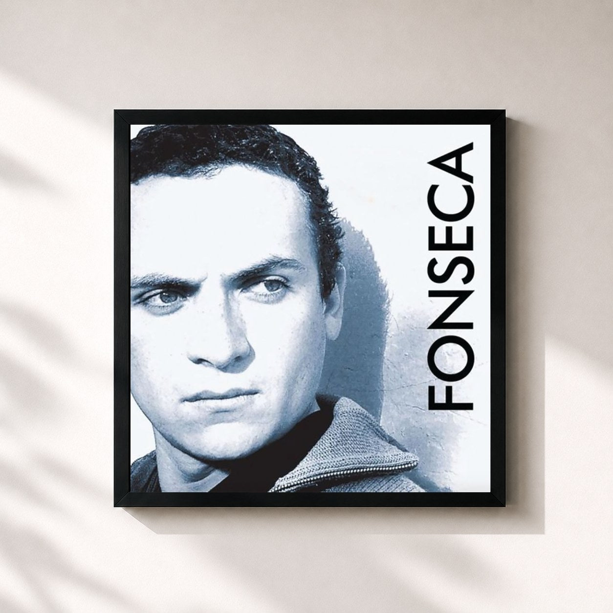 #noir Tableau carré de l'album Fonseca de Fonseca, cadre noir 32x32 cm