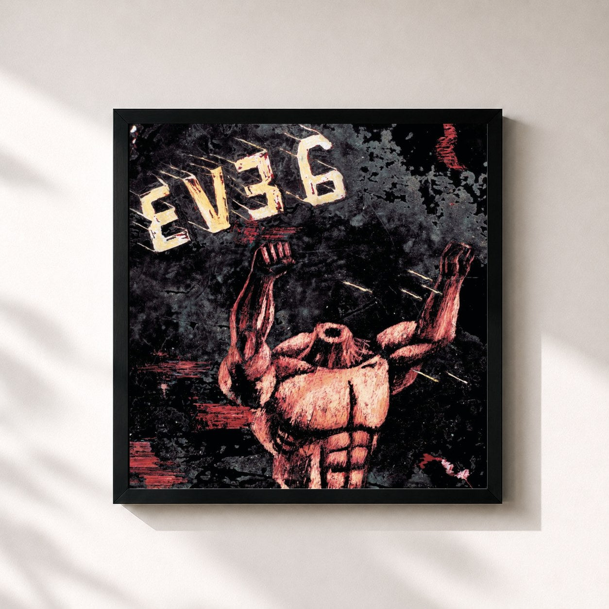 #noir Tableau carré de l'album It's All In Your Head de Eve 6, cadre noir 32x32 cm