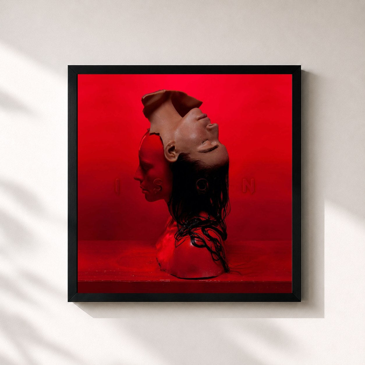 #noir Tableau carré de l'album Ison de Sevdaliza, cadre noir 32x32 cm