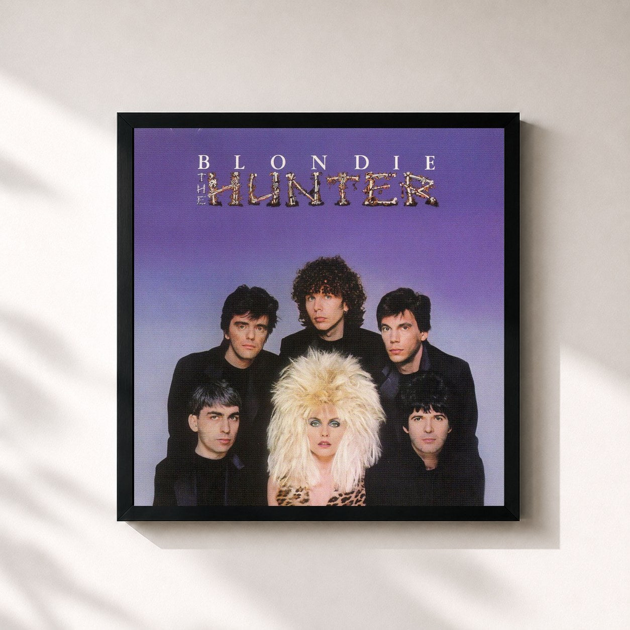 #noir Tableau carré de l'album The Hunter de Blondie, cadre noir 32x32 cm