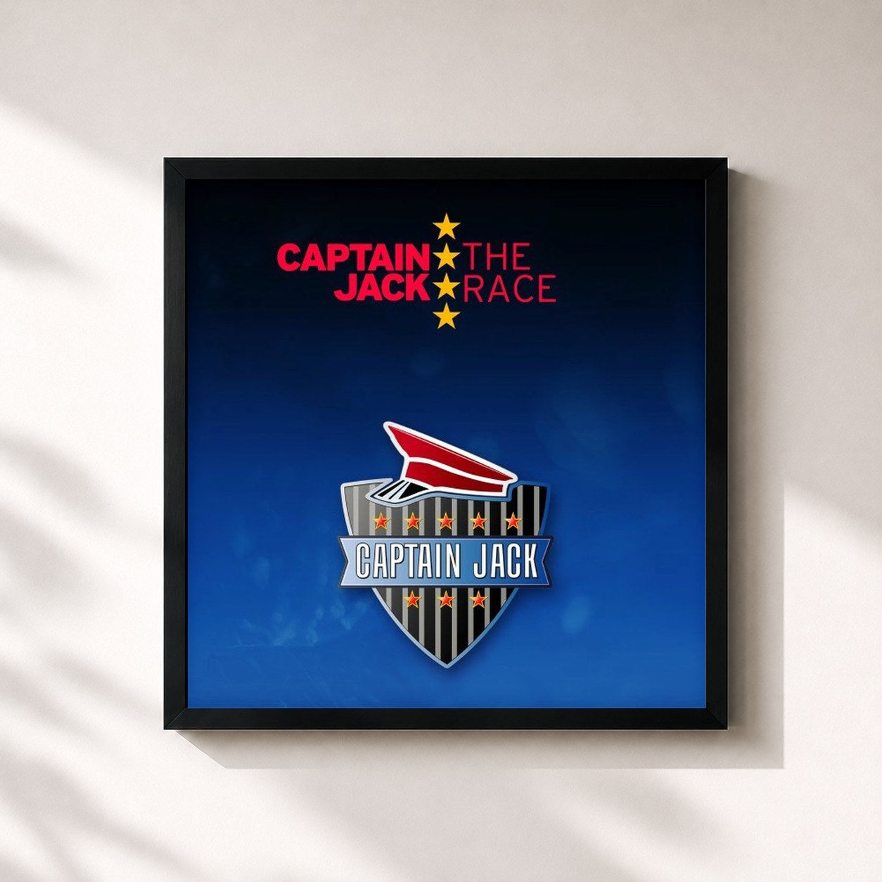 #noir Tableau carré de l'album The Race (Remix-Album) de Captain Jack, cadre noir 32x32 cm