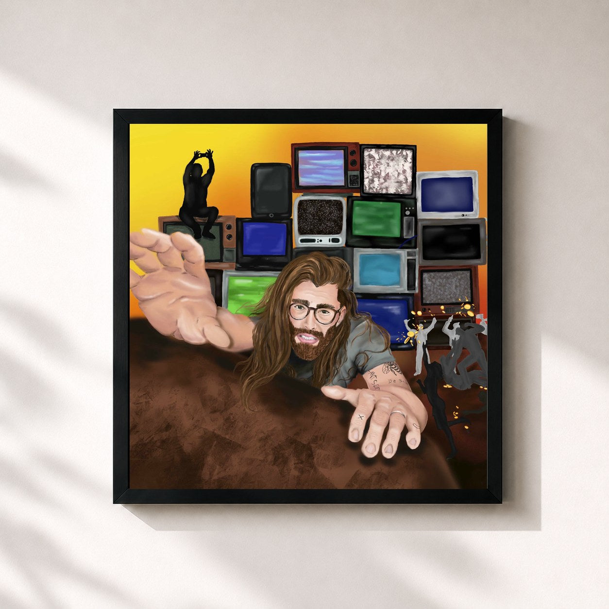 #noir Tableau carré de l'album This Can't Be It de Nic D, cadre noir 32x32 cm