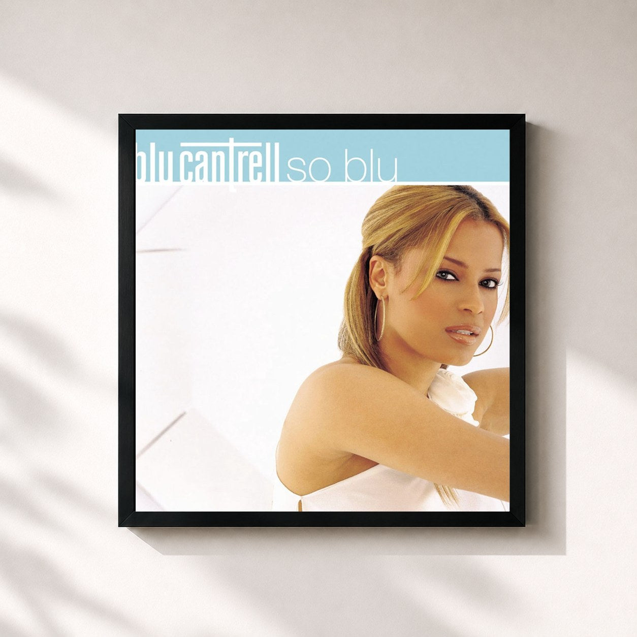 #noir Tableau carré de l'album So Blu de Blu Cantrell, cadre noir 32x32 cm