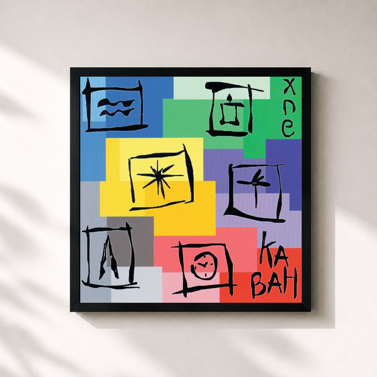 #noir Tableau carré de l'album Xne de Kabah, cadre noir 32x32 cm
