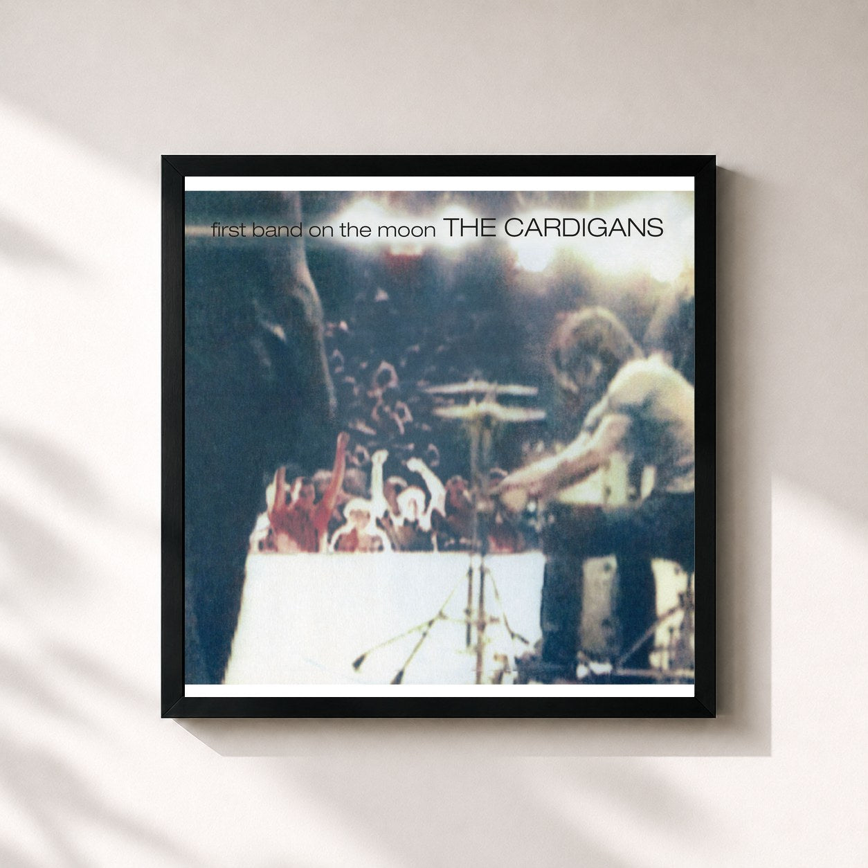 #noir Tableau carré de l'album First Band On The Moon (Remastered) de The Cardigans, cadre noir 32x32 cm