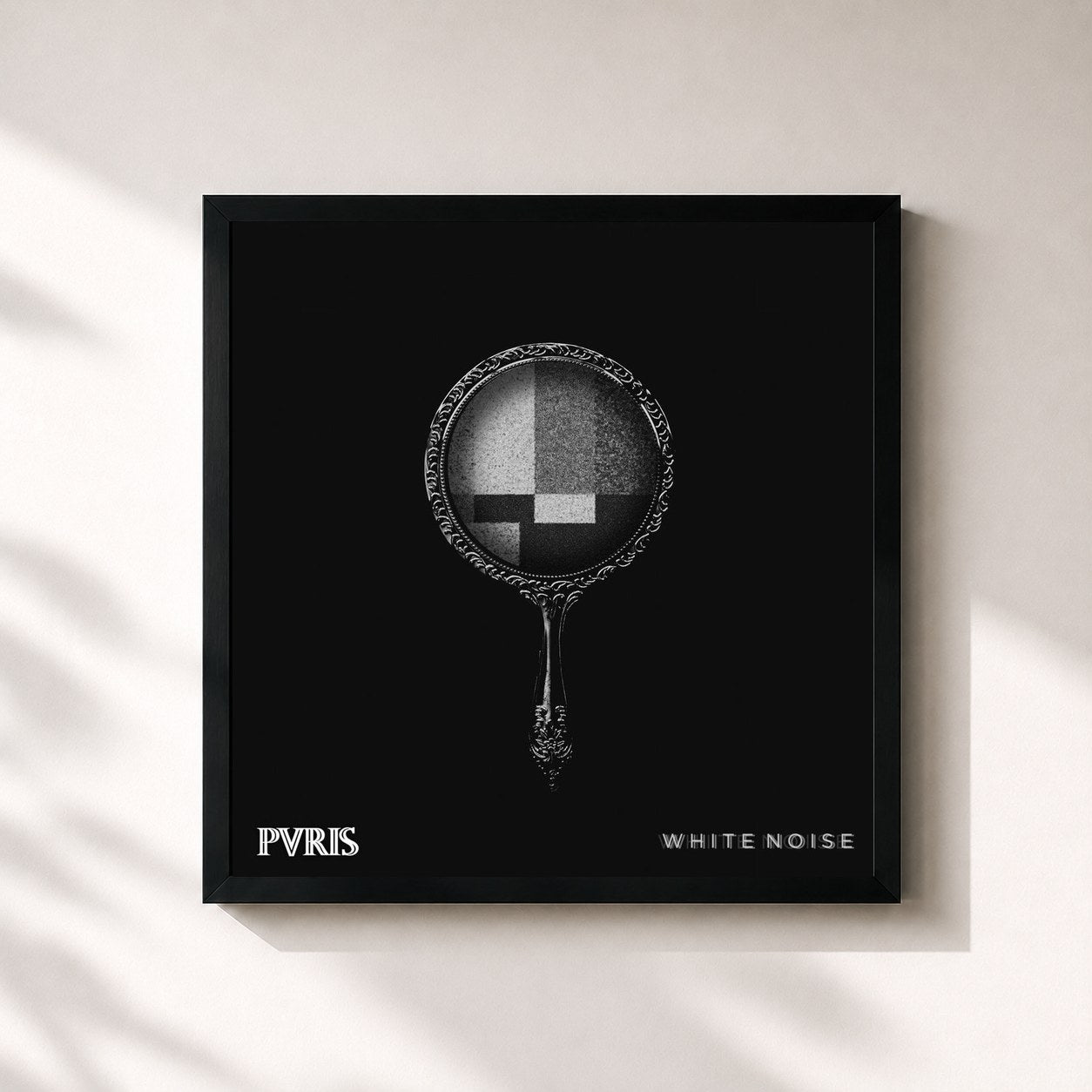 #noir Tableau carré de l'album White Noise de PVRIS, cadre noir 32x32 cm