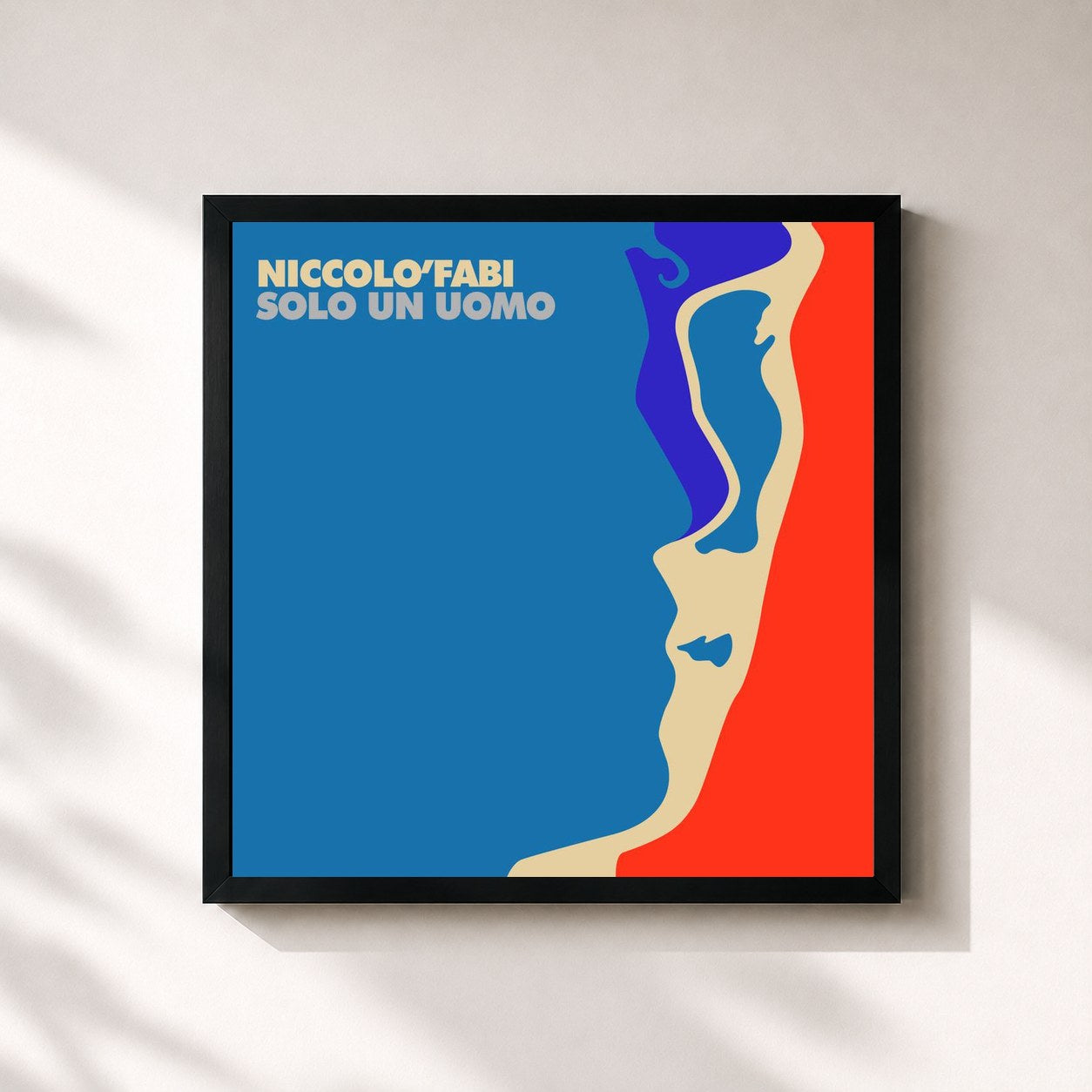 #noir Tableau carré de l'album Solo Un Uomo de Niccolò Fabi, cadre noir 32x32 cm