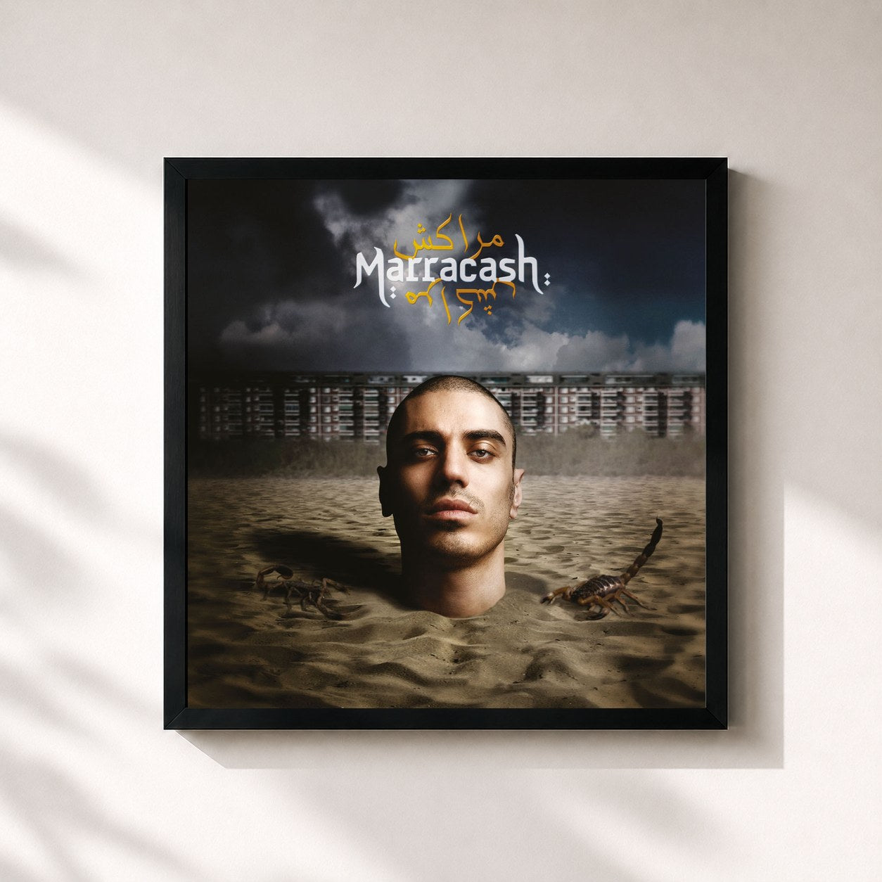 #noir Tableau carré de l'album Marracash - 10 Anni Dopo (Inediti e Rarità) de Marracash, cadre noir 32x32 cm