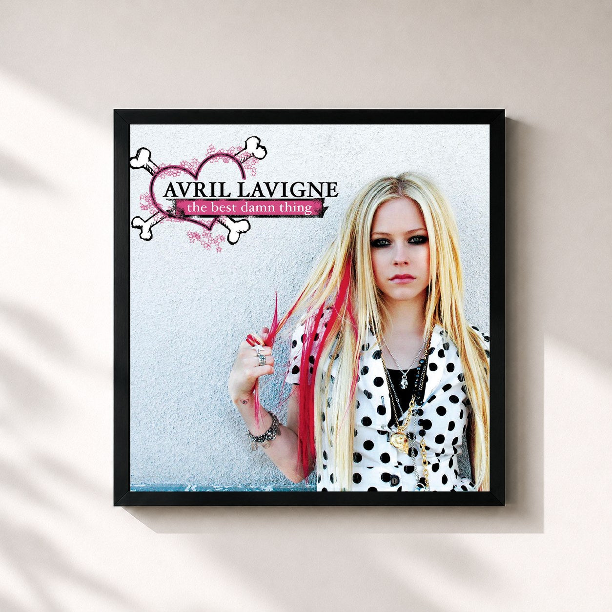 #noir Tableau carré de l'album The Best Damn Thing (Expanded Edition) de Avril Lavigne, cadre noir 32x32 cm