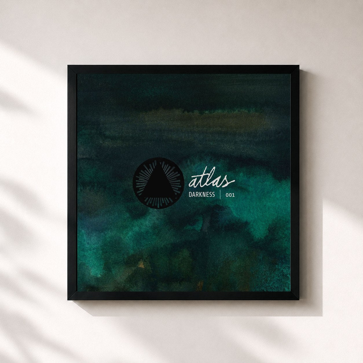 #noir Tableau carré de l'album Atlas: Darkness de Sleeping At Last, cadre noir 32x32 cm