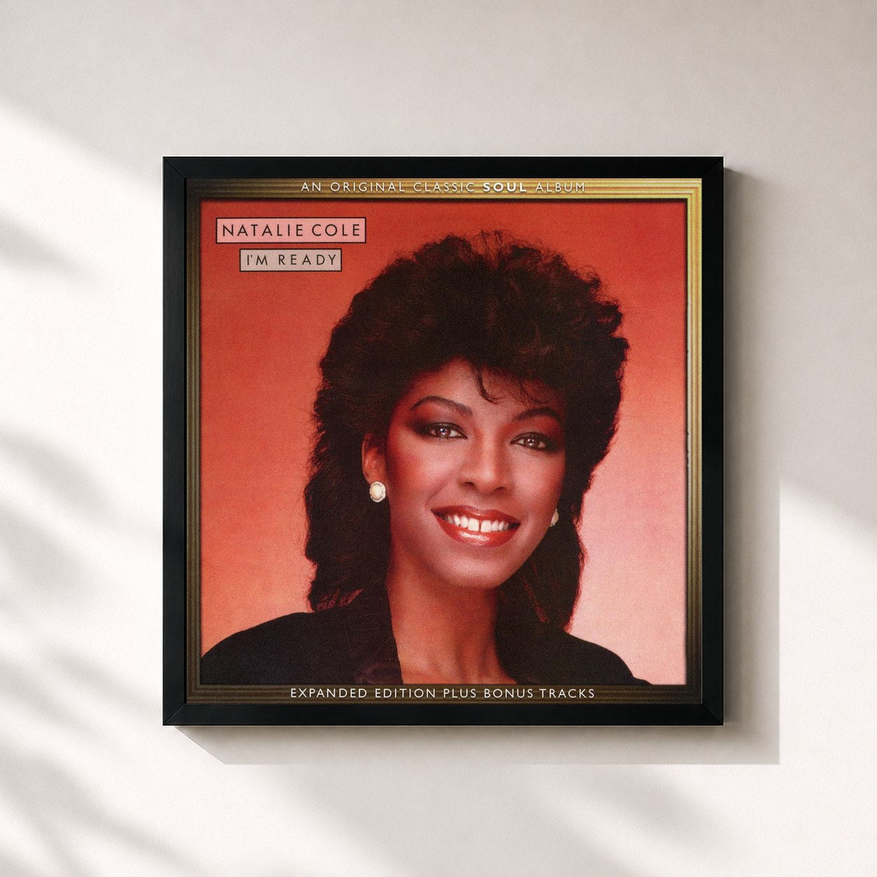 #noir Tableau carré de l'album I'm Ready (Expanded Edition) de Natalie Cole, cadre noir 32x32 cm