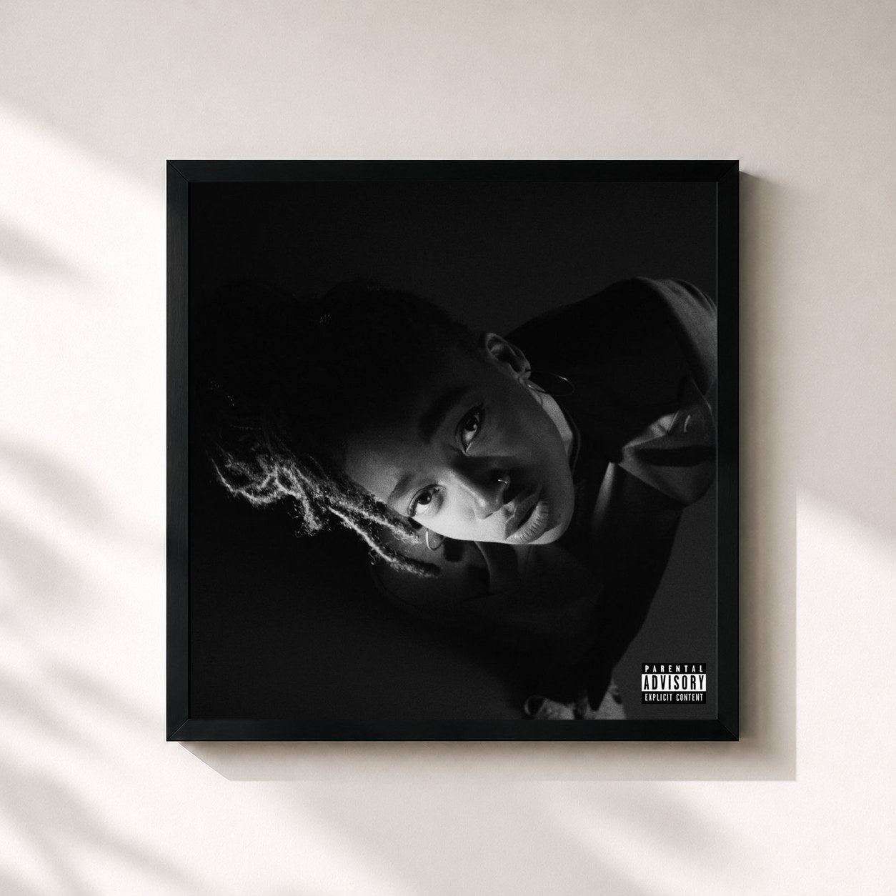 #noir Tableau carré de l'album GREY Area de Little Simz, cadre noir 32x32 cm