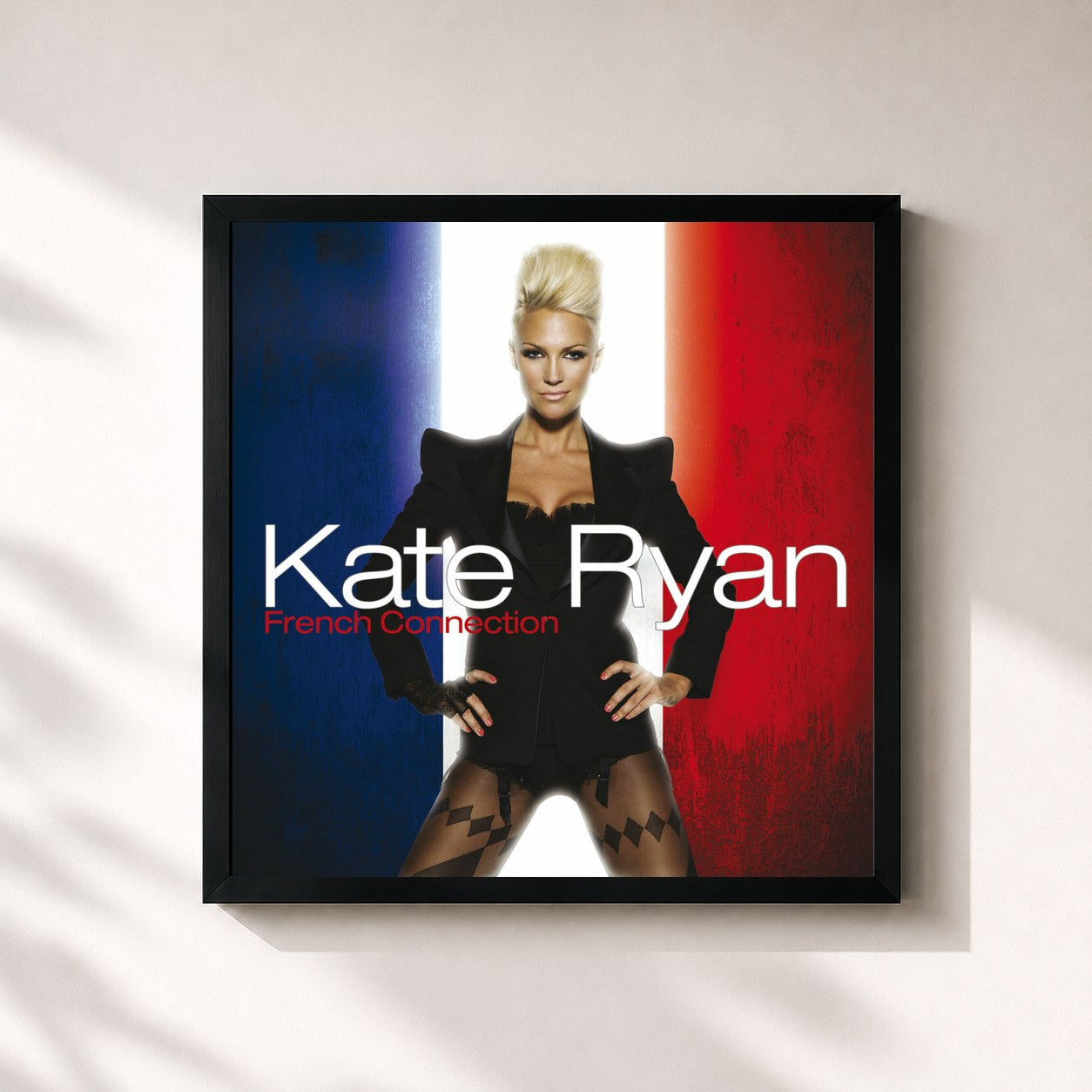 #noir Tableau carré de l'album Kate Ryan - French Connection de Kate Ryan, cadre noir 32x32 cm