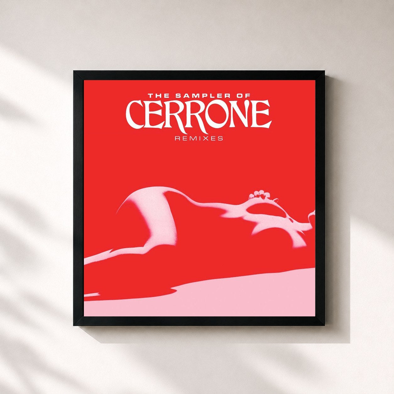 #noir Tableau carré de l'album The Sampler of Cerrone Remixes de Cerrone, cadre noir 32x32 cm