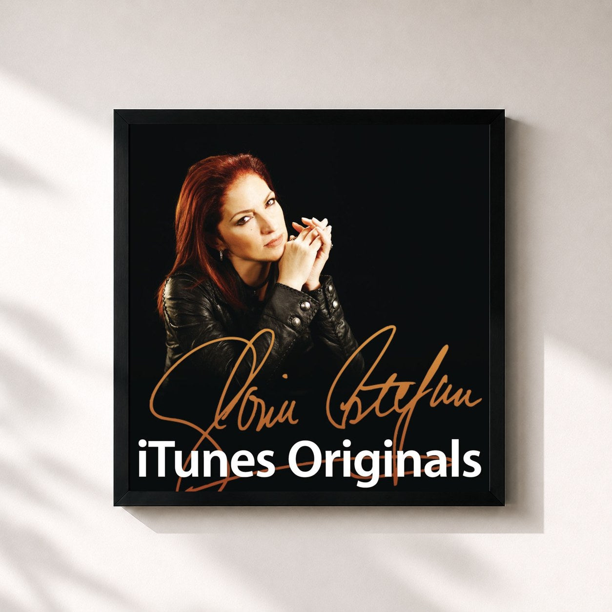 #noir Tableau carré de l'album I-Tunes Originals (Spanish Version) de Gloria Estefan, cadre noir 32x32 cm