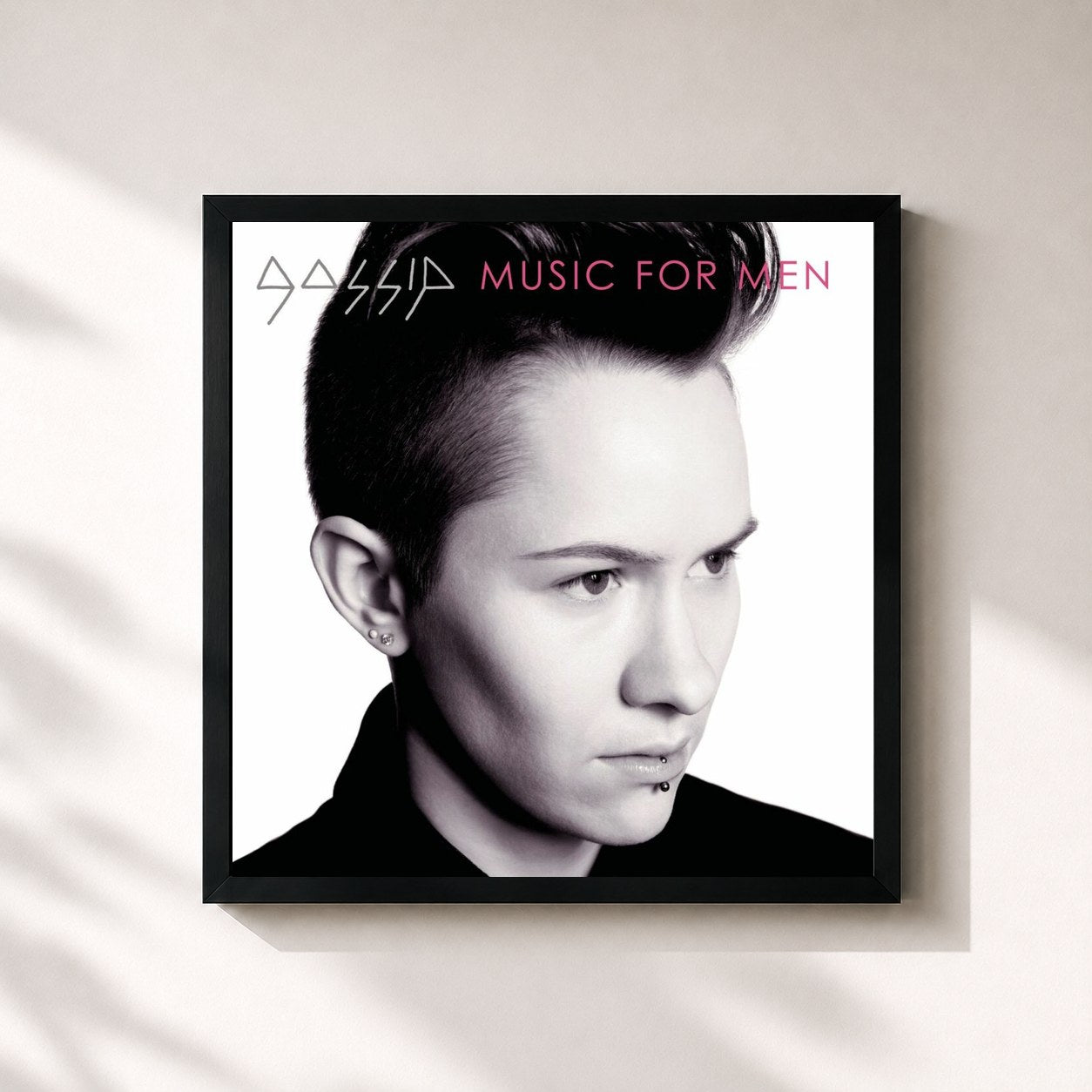 #noir Tableau carré de l'album Music For Men de Gossip, cadre noir 32x32 cm