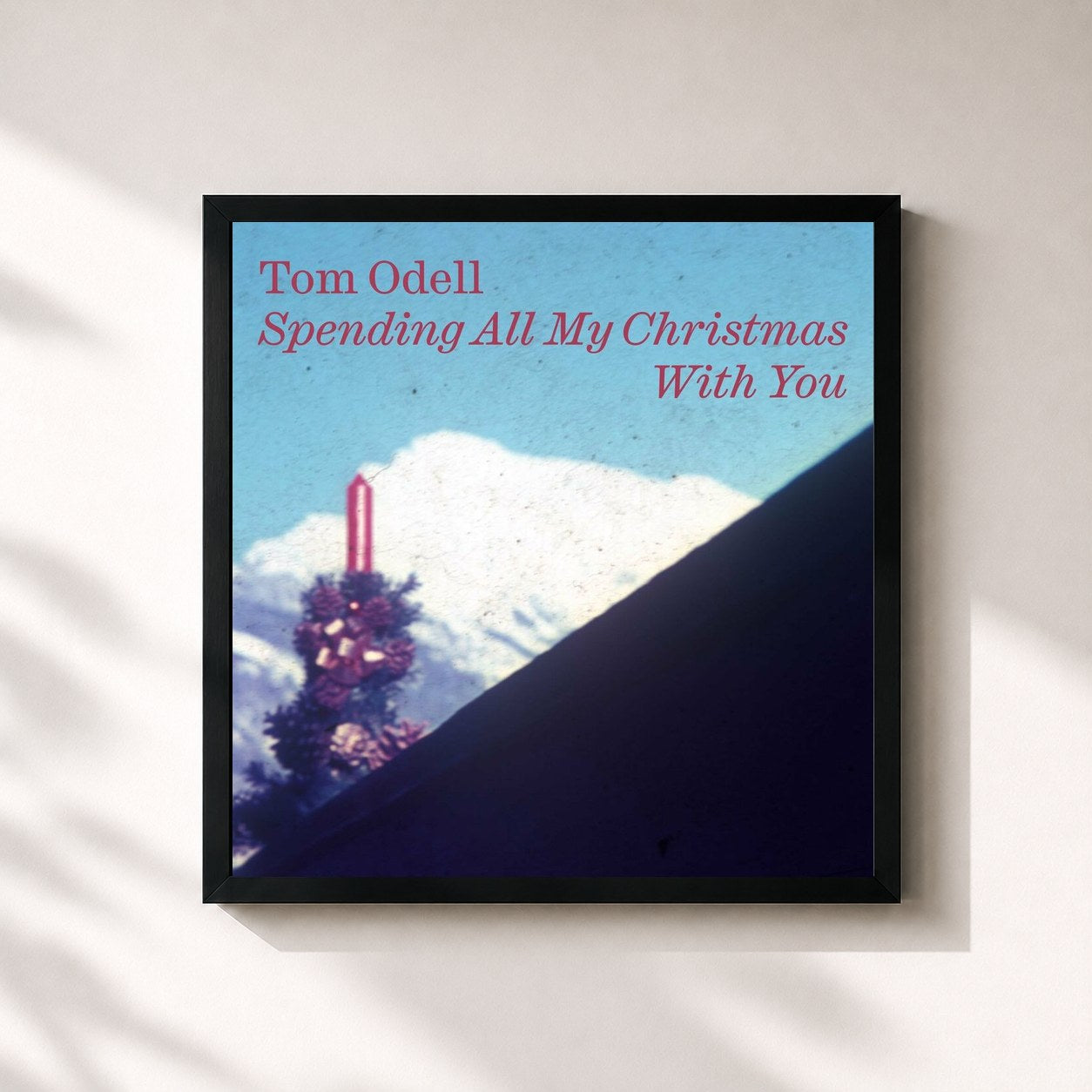 #noir Tableau carré de l'album Spending All My Christmas with You de Tom Odell, cadre noir 32x32 cm