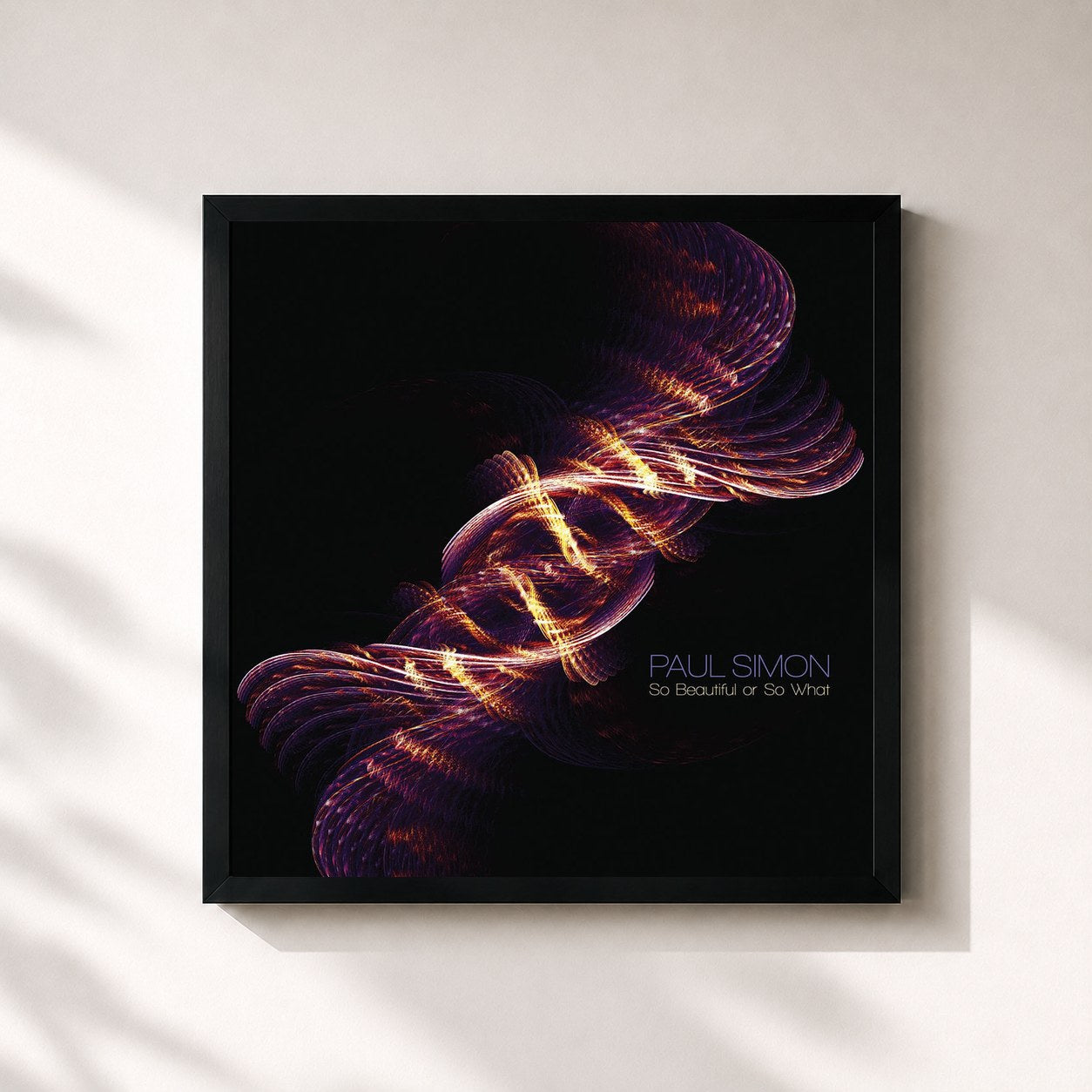 #noir Tableau carré de l'album So Beautiful or So What de Paul Simon, cadre noir 32x32 cm