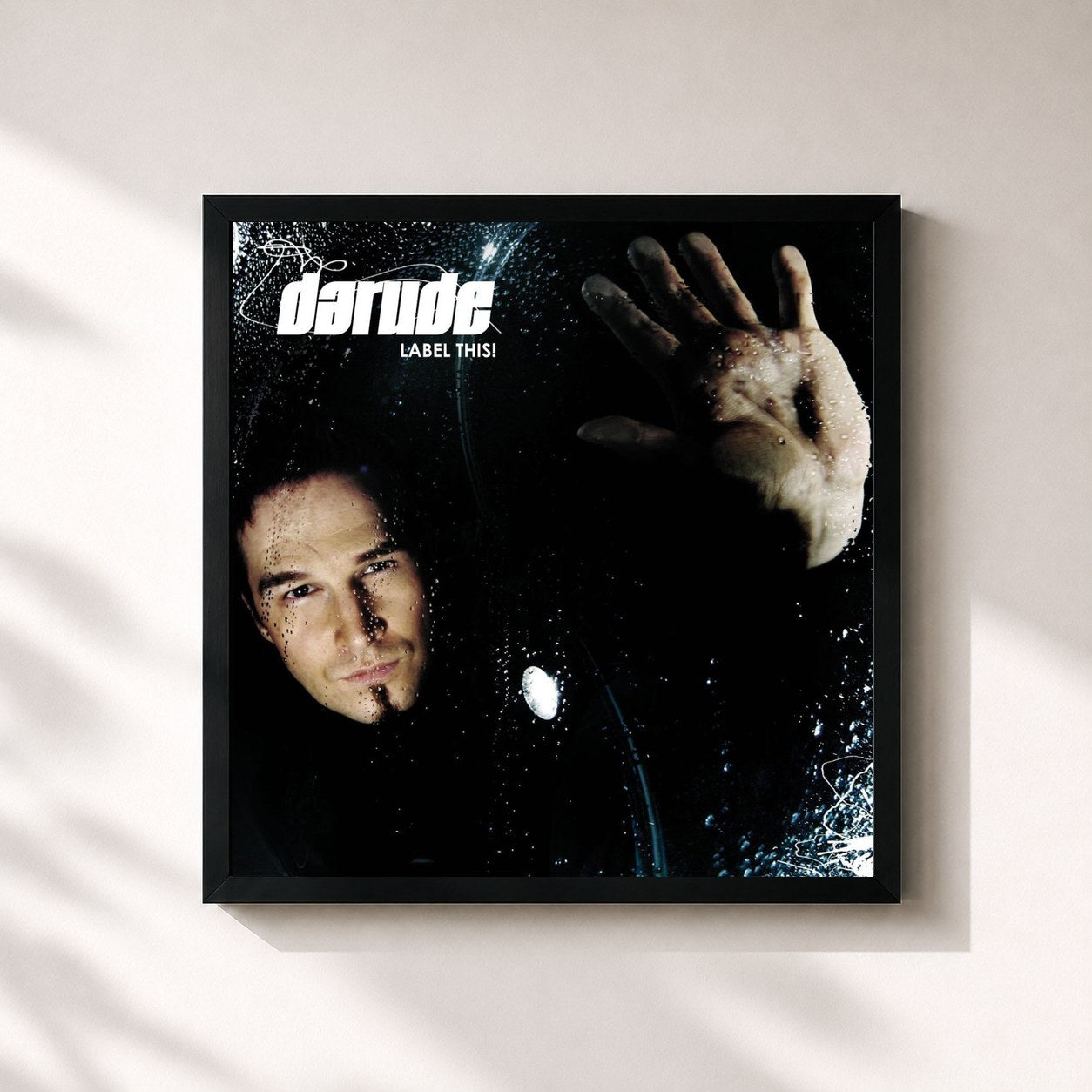 #noir Tableau carré de l'album Label This! de Darude, cadre noir 32x32 cm