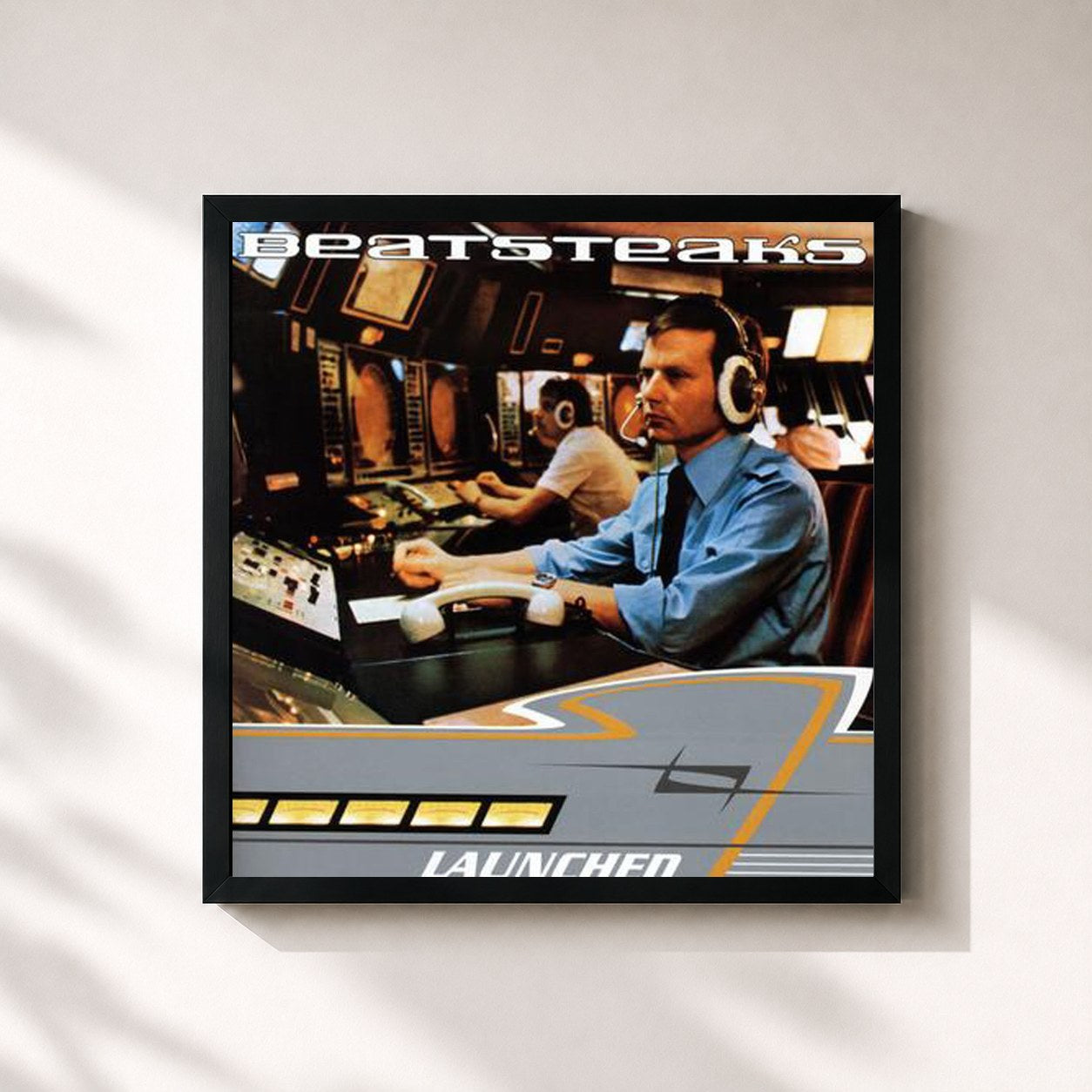 #noir Tableau carré de l'album Launched de Beatsteaks, cadre noir 32x32 cm