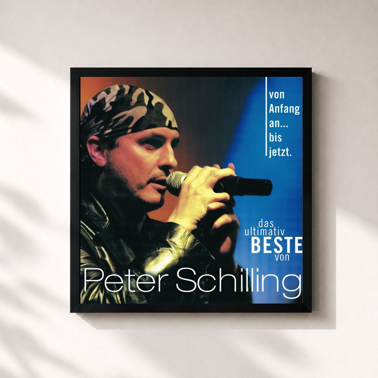 #noir Tableau carré de l'album Von Anfang An...Bis Jetzt ! de Peter Schilling, cadre noir 32x32 cm