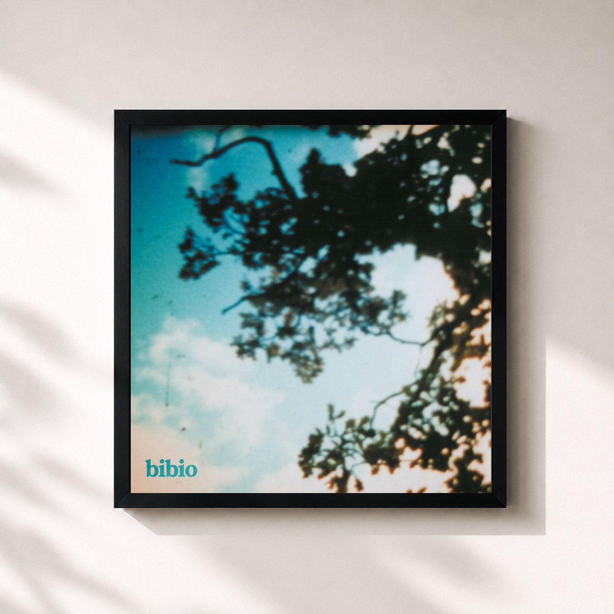 #noir Tableau carré de l'album Fi de Bibio, cadre noir 32x32 cm