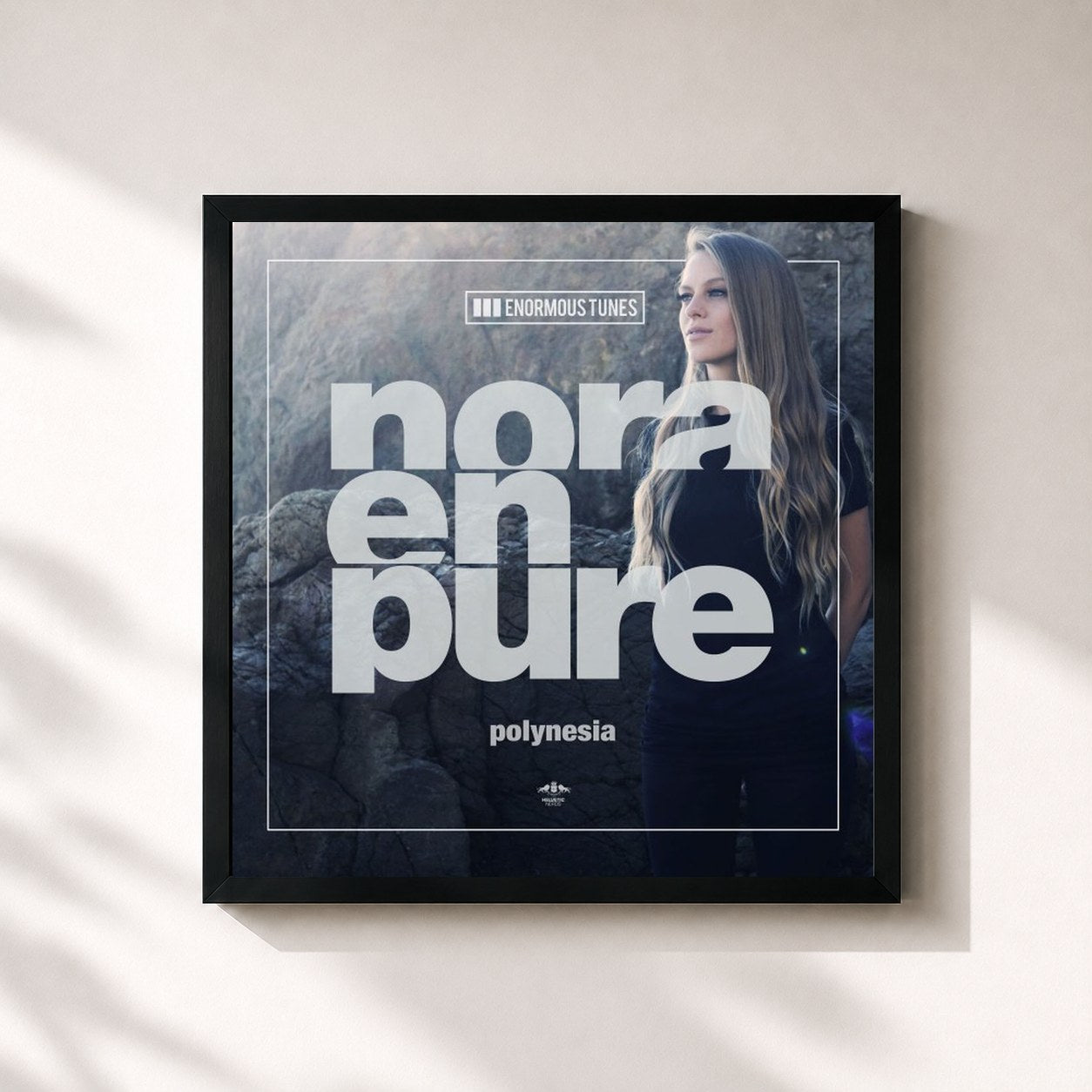 #noir Tableau carré de l'album Polynesia EP de Nora En Pure, cadre noir 32x32 cm