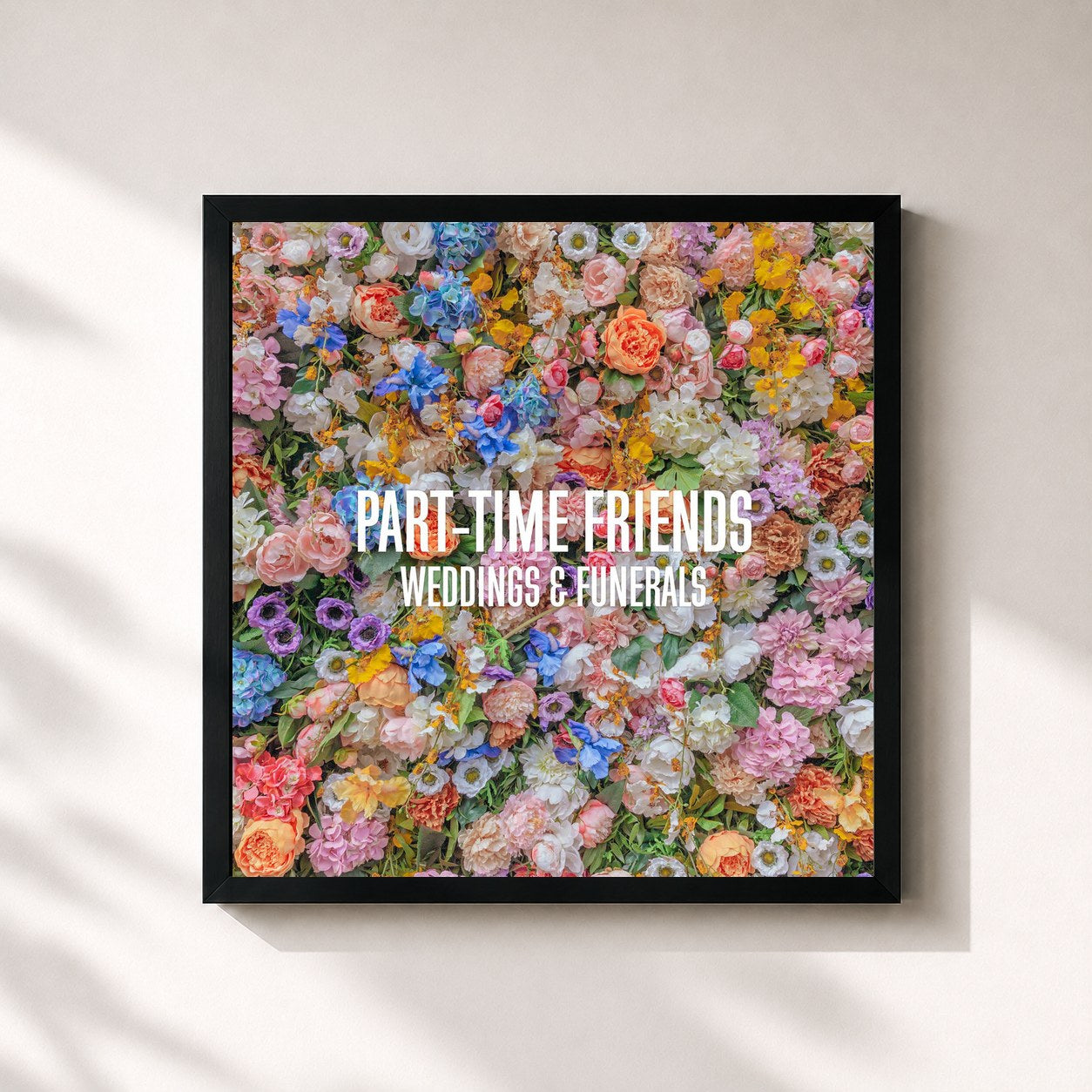 #noir Tableau carré de l'album Weddings & Funerals de Part-Time Friends, cadre noir 32x32 cm