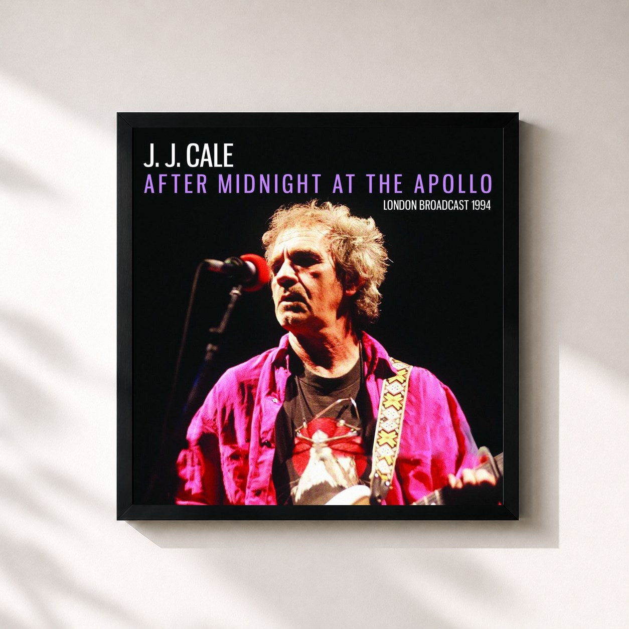 #noir Tableau carré de l'album After Midnight At The Apollo de J.J. Cale, cadre noir 32x32 cm