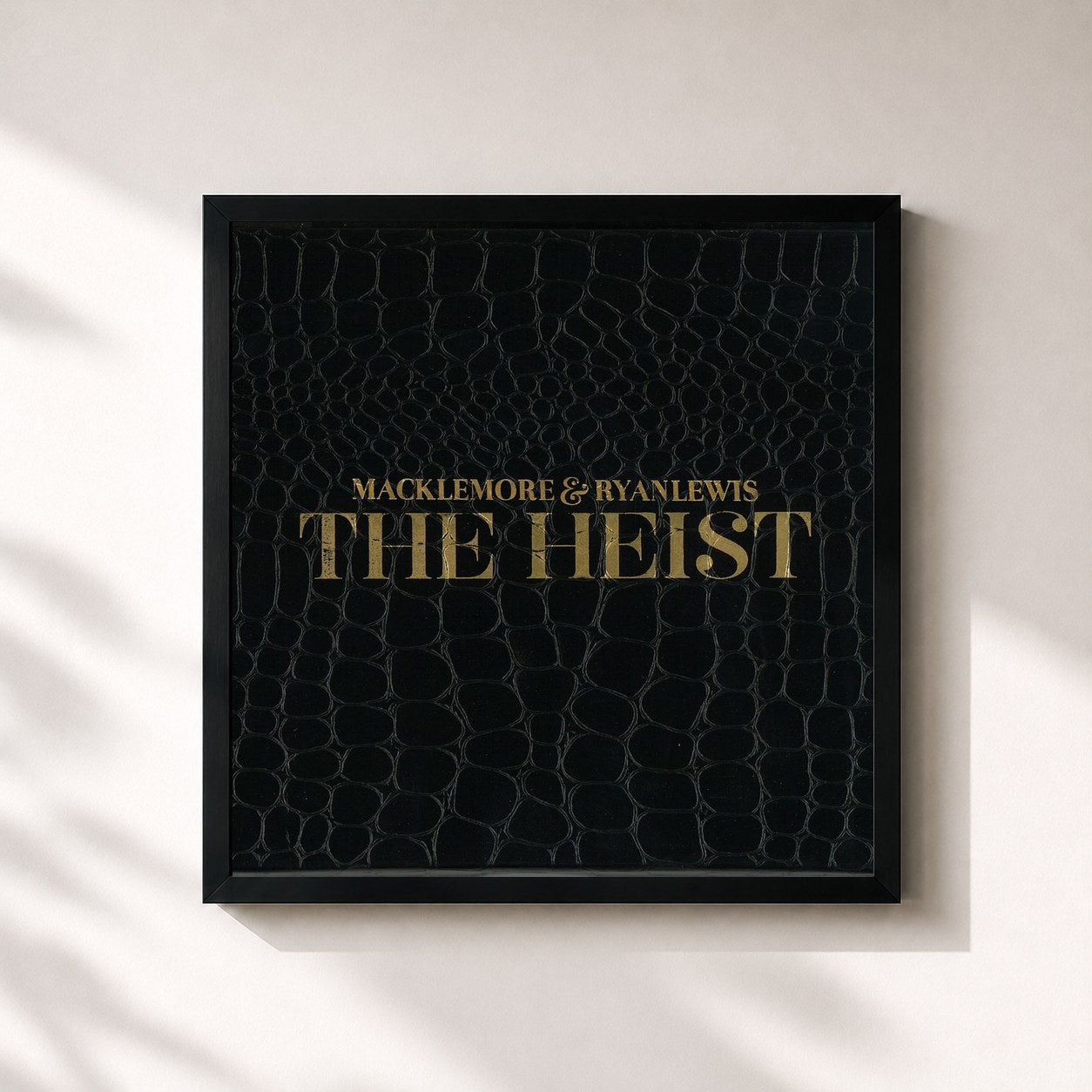 #noir Tableau carré de l'album The Heist (Deluxe Edition) de Macklemore, cadre noir 32x32 cm