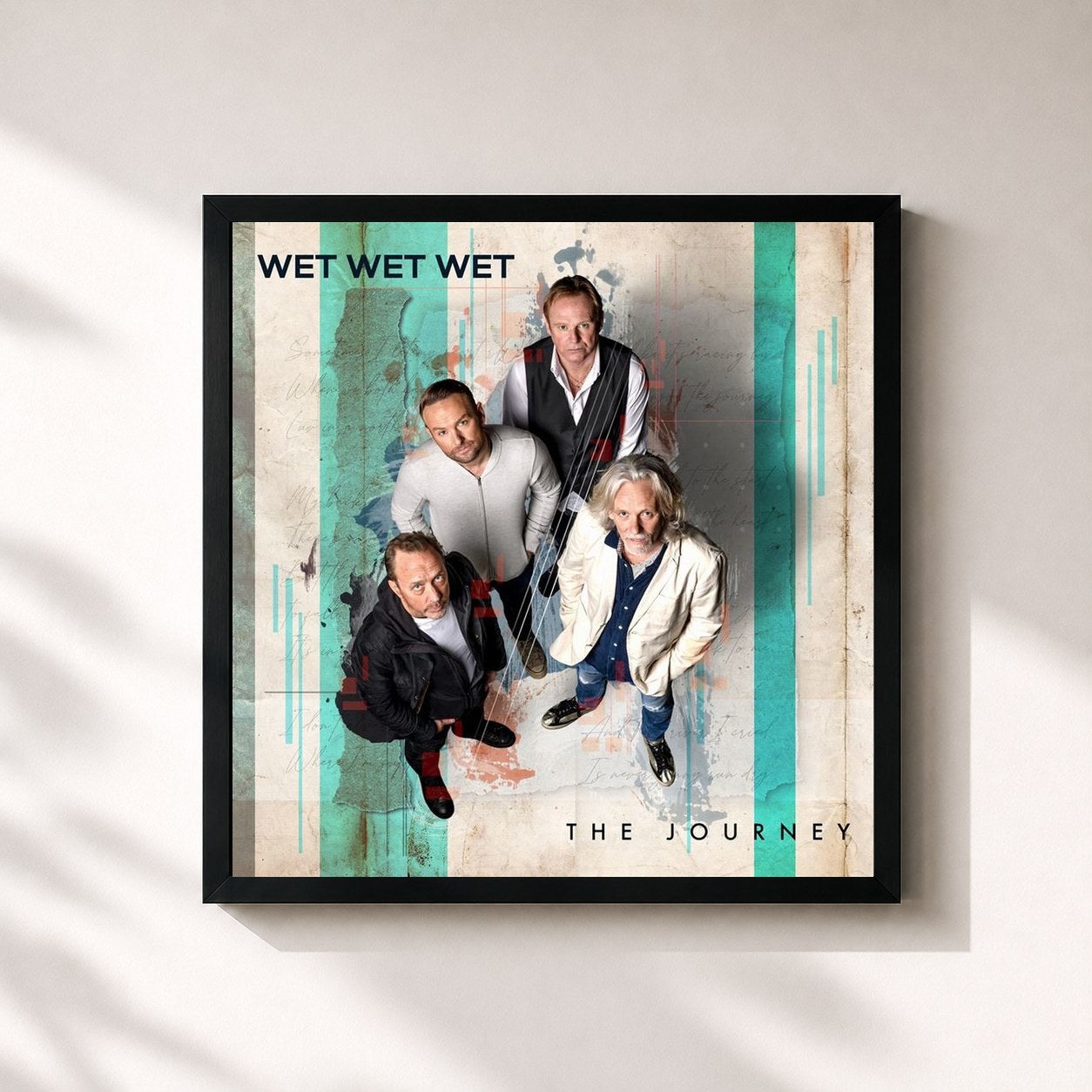 #noir Tableau carré de l'album The Journey de Wet Wet Wet, cadre noir 32x32 cm