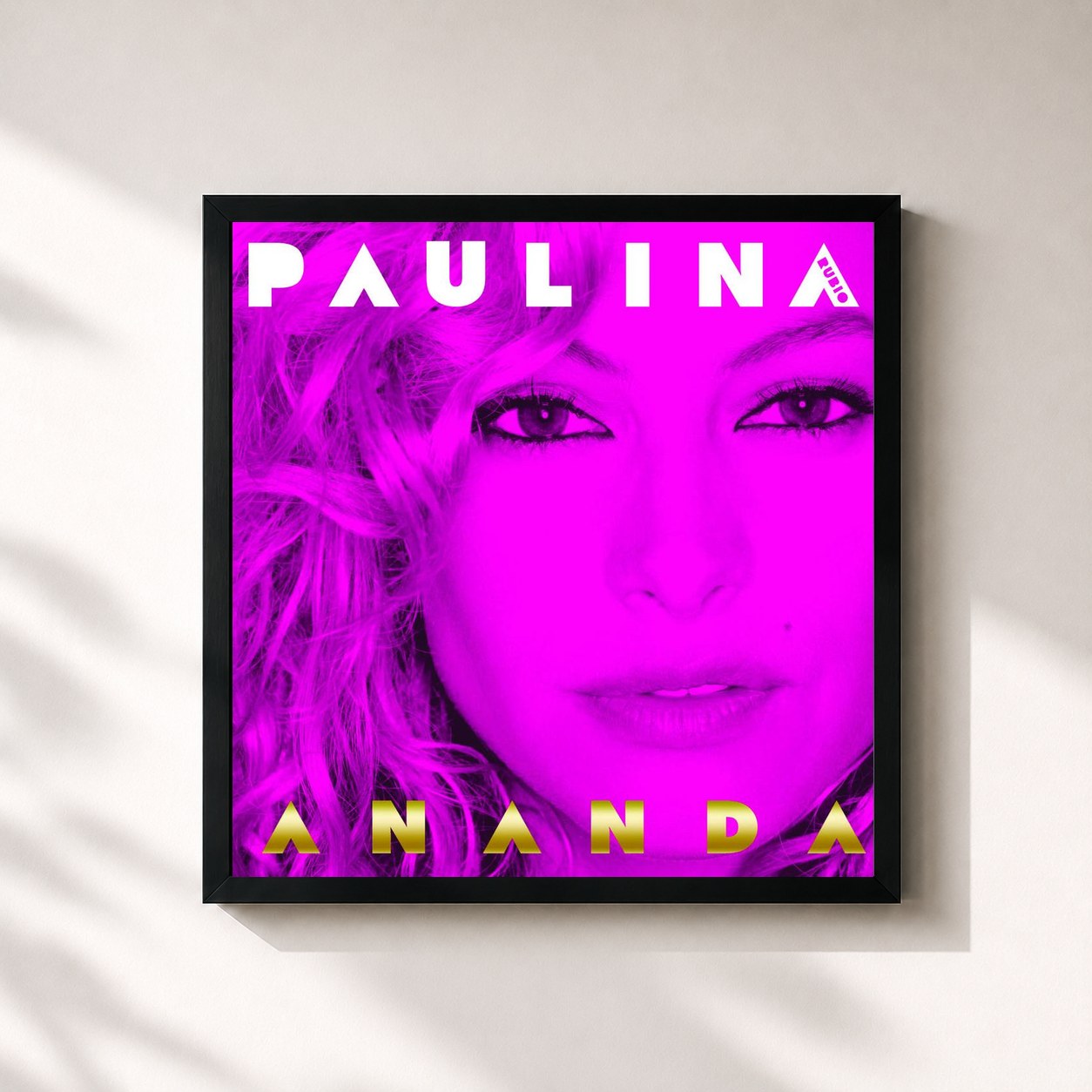 #noir Tableau carré de l'album Ananda de Paulina Rubio, cadre noir 32x32 cm