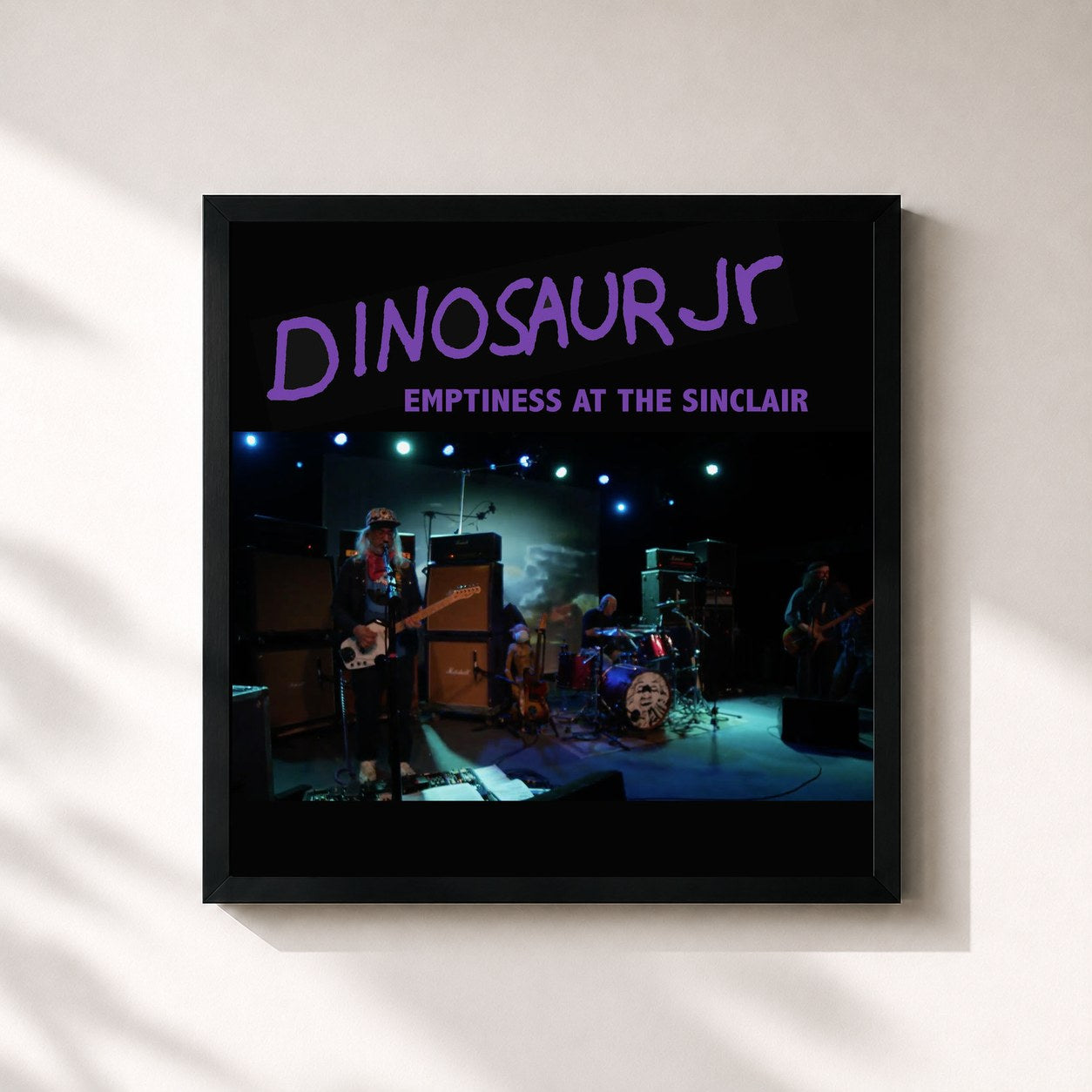 #noir Tableau carré de l'album Emptiness at The Sinclair de Dinosaur Jr., cadre noir 32x32 cm