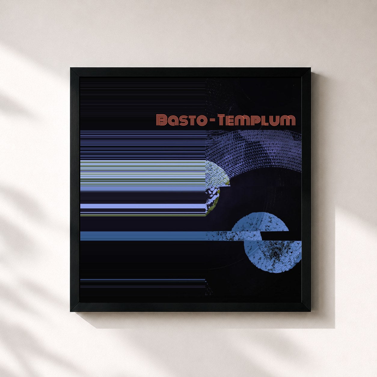 #noir Tableau carré de l'album Templum de Basto, cadre noir 32x32 cm