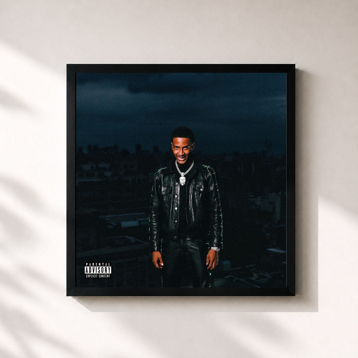 #noir Tableau carré de l'album Comethazine The Album de Comethazine, cadre noir 32x32 cm