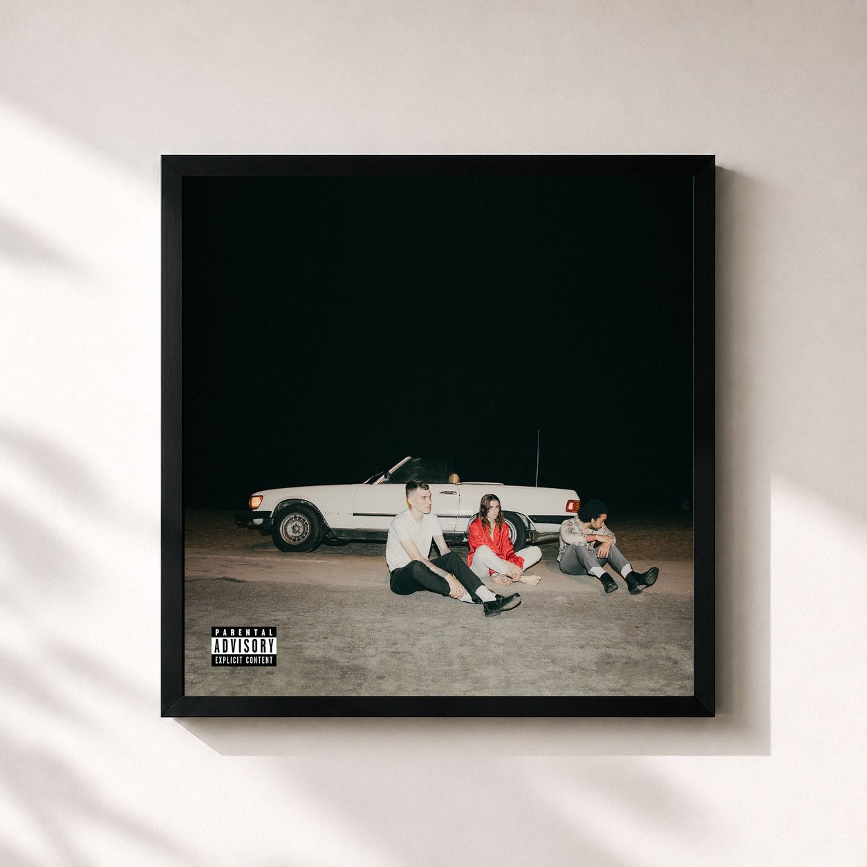 #noir Tableau carré de l'album Hallucinations de PVRIS, cadre noir 32x32 cm