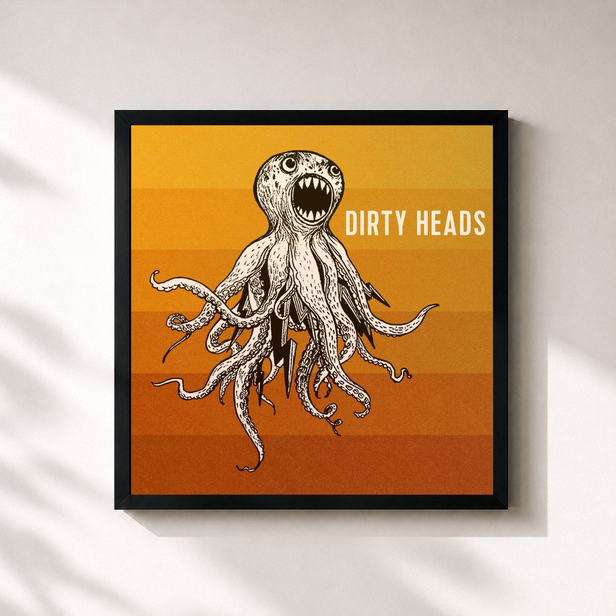 #noir Tableau carré de l'album Dirty Heads de Dirty Heads, cadre noir 32x32 cm