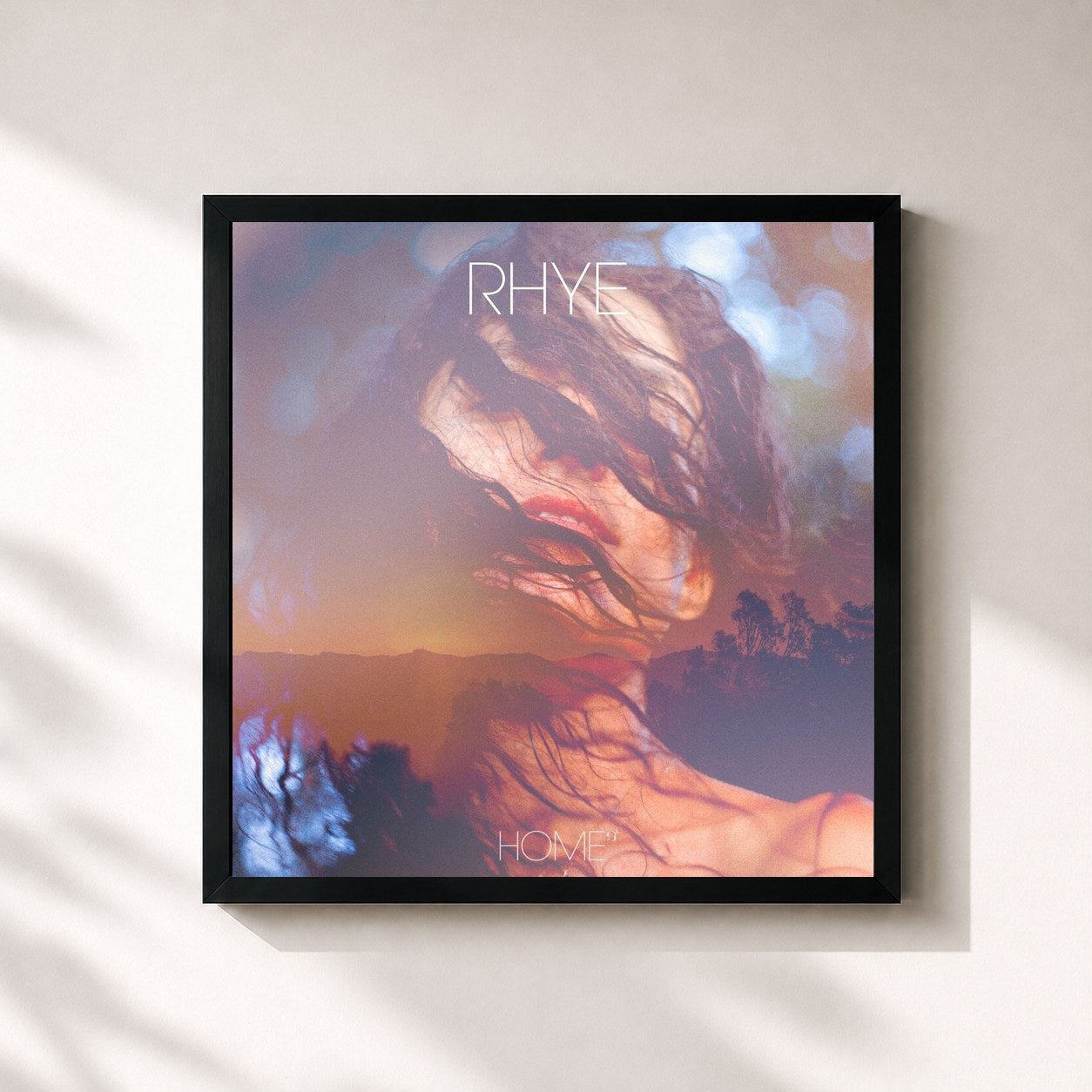 #noir Tableau carré de l'album Home de Rhye, cadre noir 32x32 cm