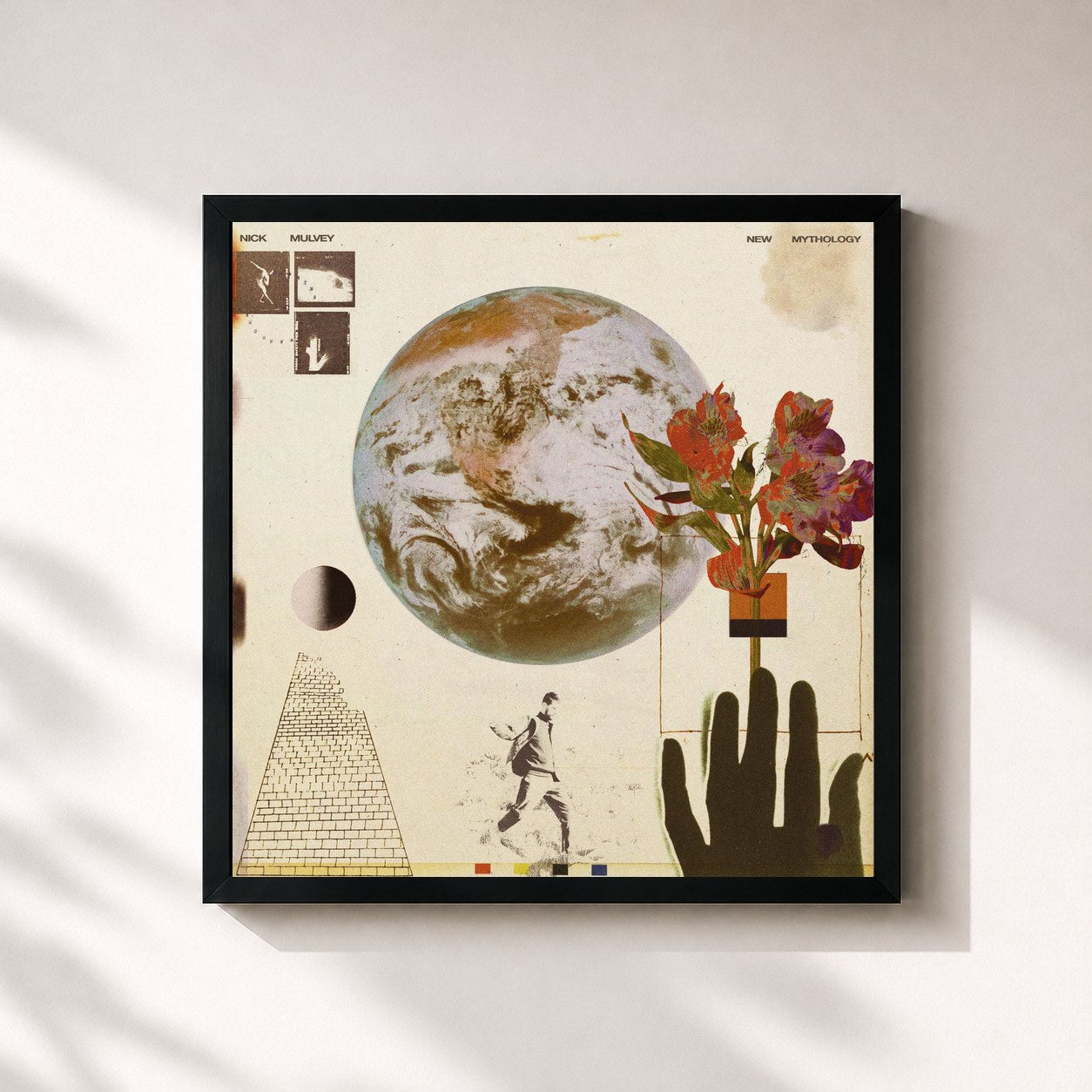 #noir Tableau carré de l'album New Mythology de Nick Mulvey, cadre noir 32x32 cm
