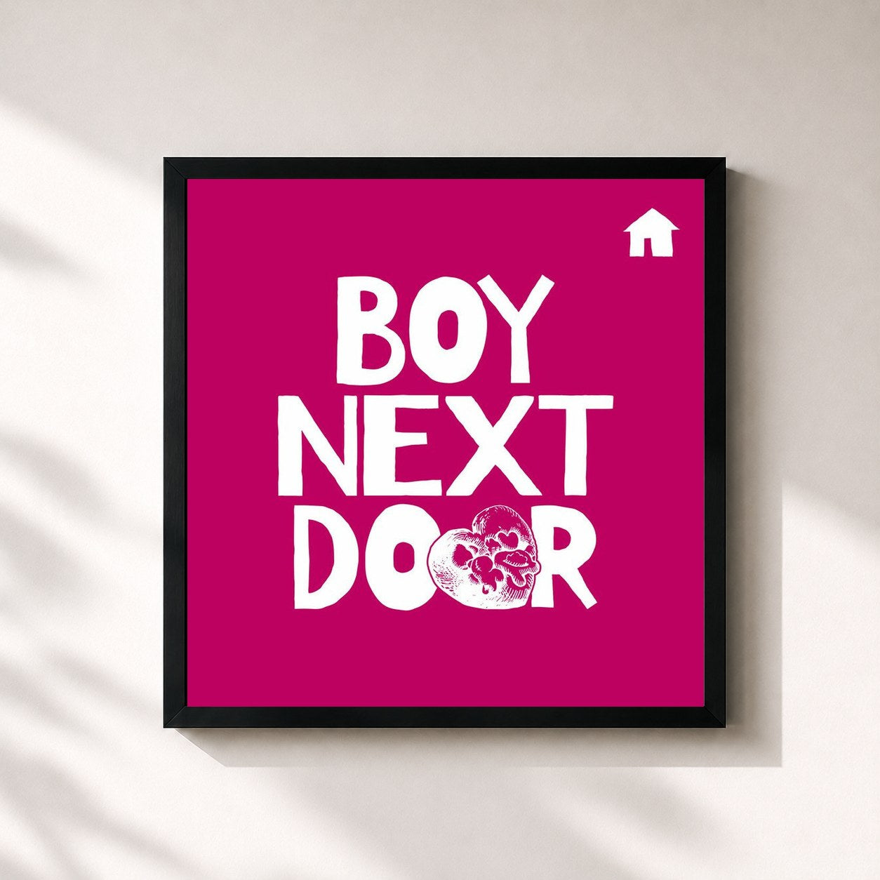 #noir Tableau carré de l'album WHY.. de BOYNEXTDOOR, cadre noir 32x32 cm