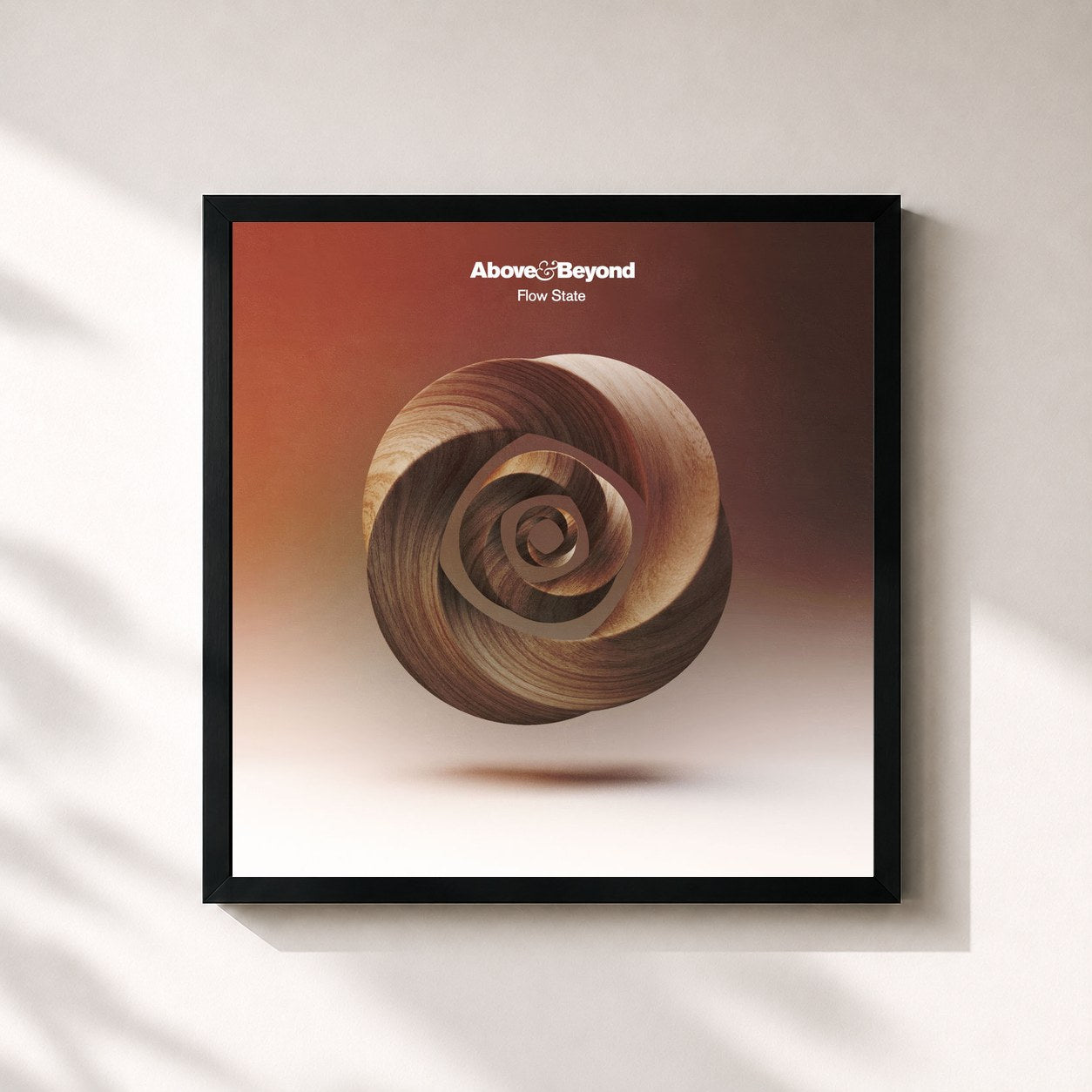 #noir Tableau carré de l'album Flow State de Above & Beyond, cadre noir 32x32 cm