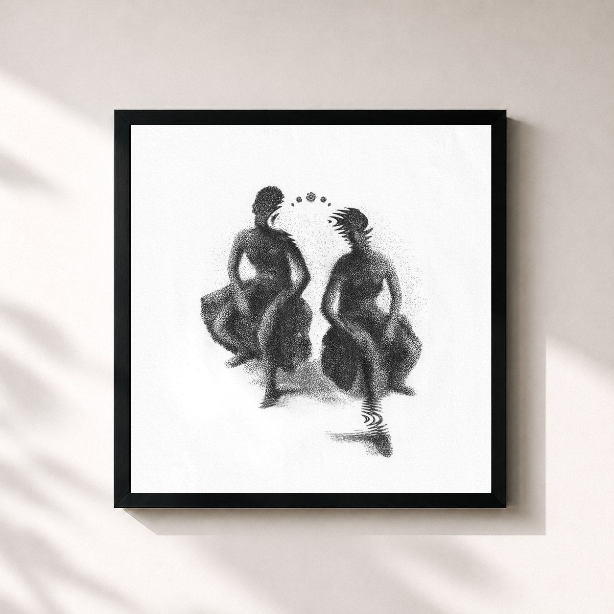 #noir Tableau carré de l'album Lettera Q de Nayt, cadre noir 32x32 cm