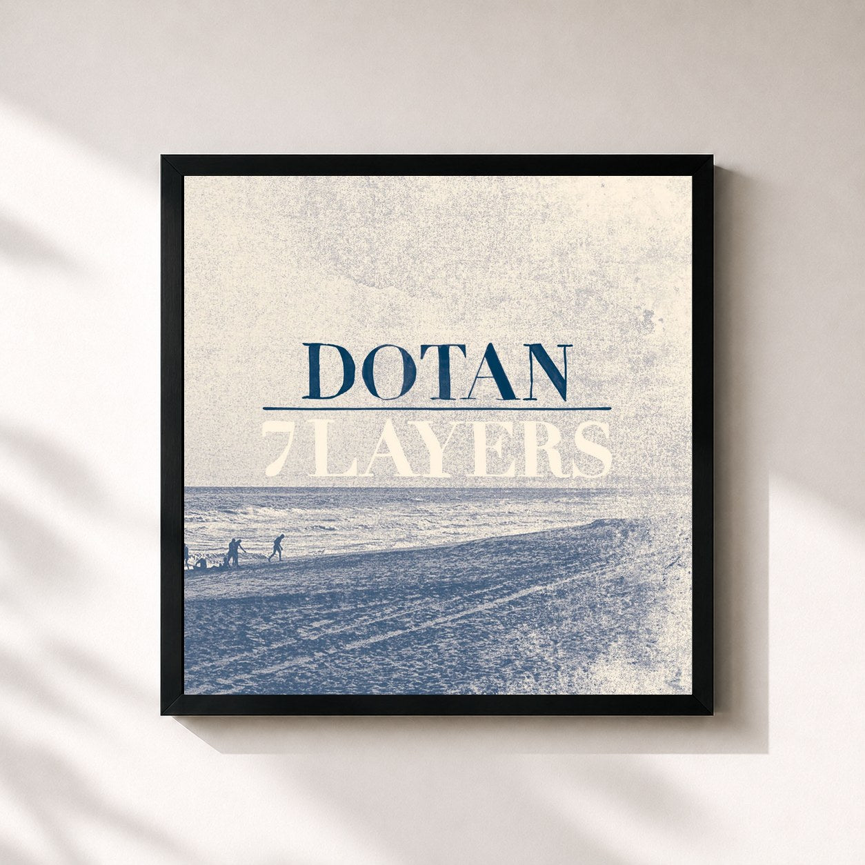 #noir Tableau carré de l'album 7 Layers de Dotan, cadre noir 32x32 cm