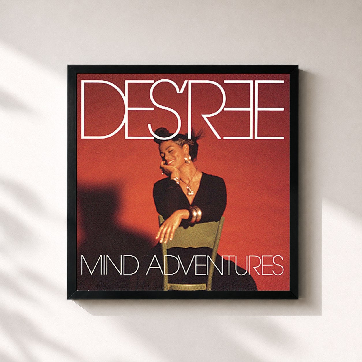 #noir Tableau carré de l'album Mind Adventures de Des'ree, cadre noir 32x32 cm
