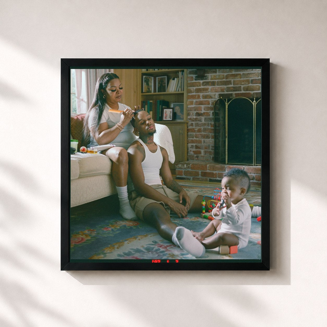 #noir Tableau carré de l'album NAUJOUR de Toosii, cadre noir 32x32 cm
