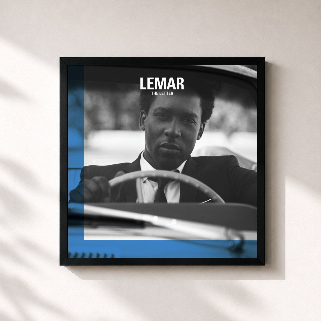 #noir Tableau carré de l'album The Letter (Remixes) de Lemar, cadre noir 32x32 cm