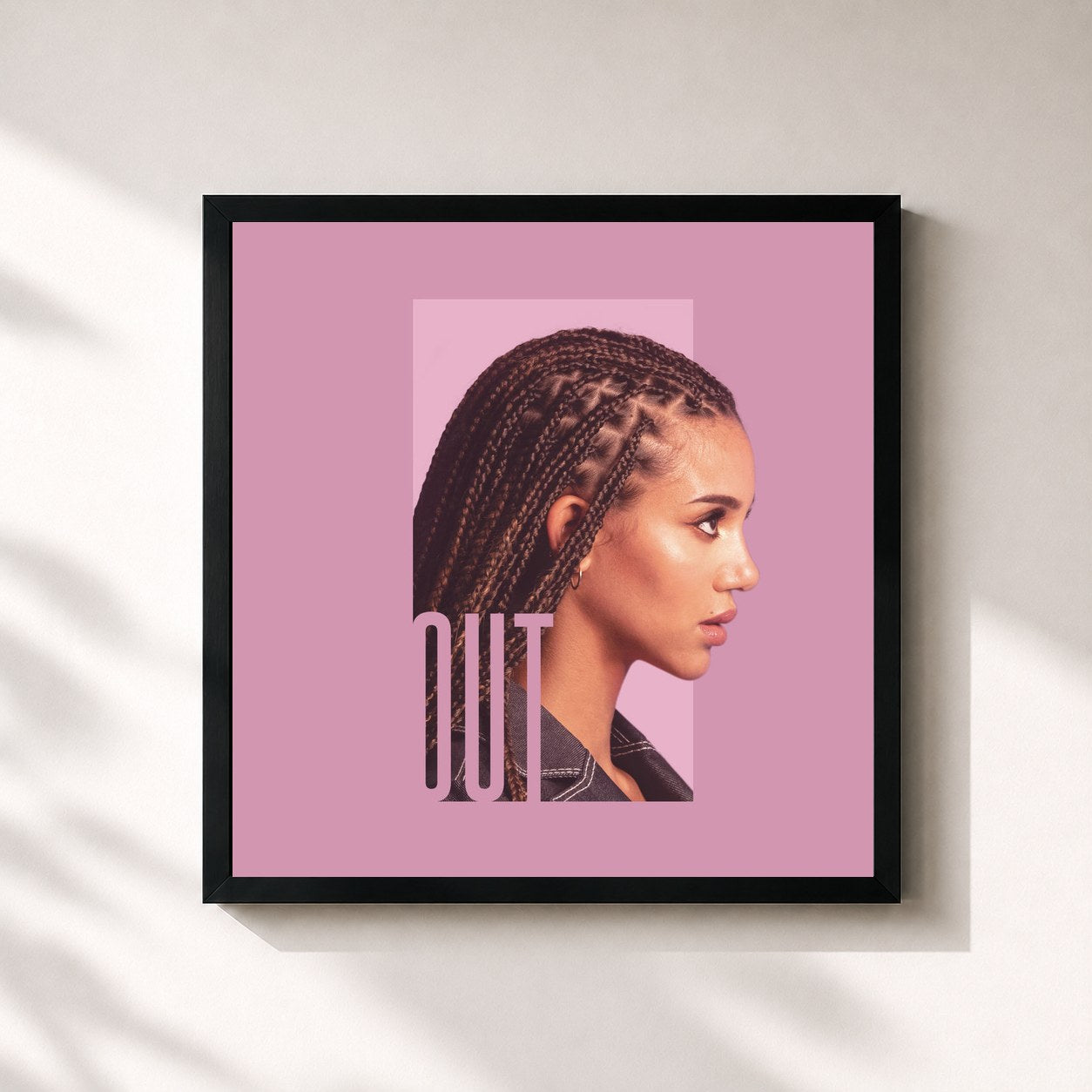 #noir Tableau carré de l'album Out de Kimberose, cadre noir 32x32 cm